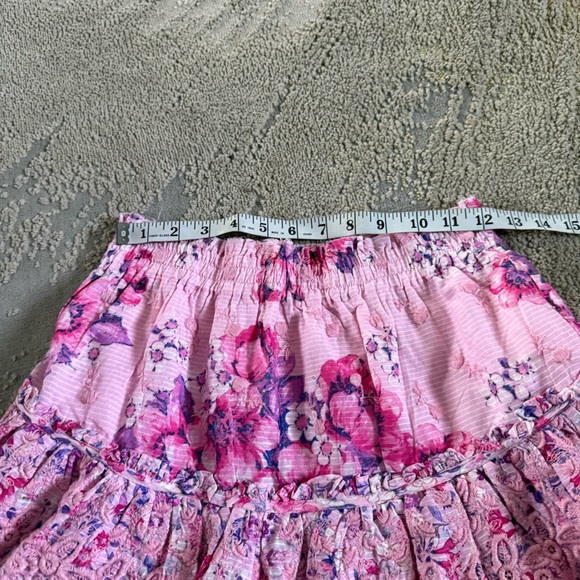 LoveShackFancy Cairo mini skirt pink purple floral tiered ruffled embroidered XS - Picture 9 of 12